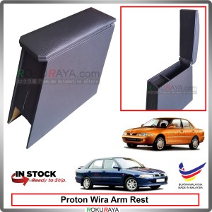 Proton Wira 4' Plywood PVC Armrest Center Console Box (Black)
